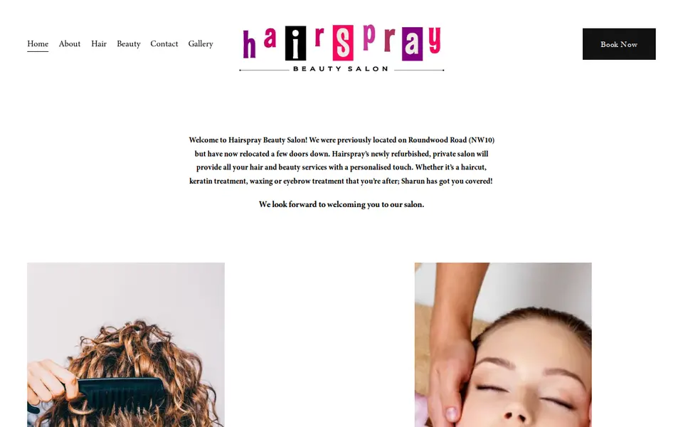 The top of hairspraybeauty.co.uk