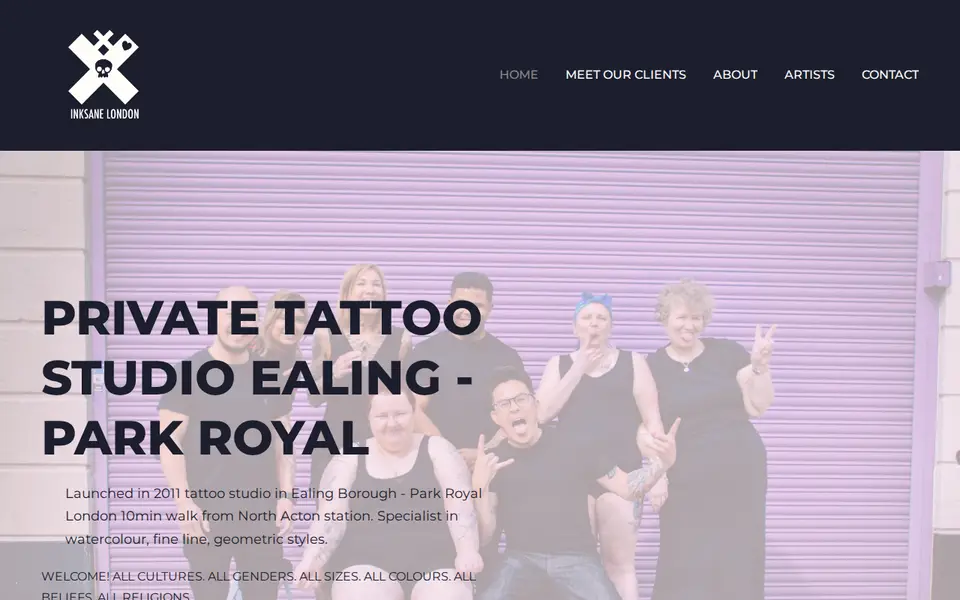 The top of inksanetattooparlour.co.uk