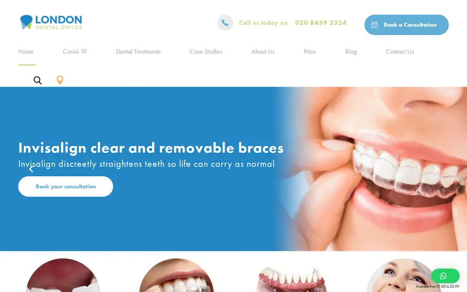 The top of londondentalsmiles.co.uk