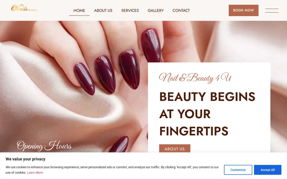 The top of nailsbeauty4u.co.uk