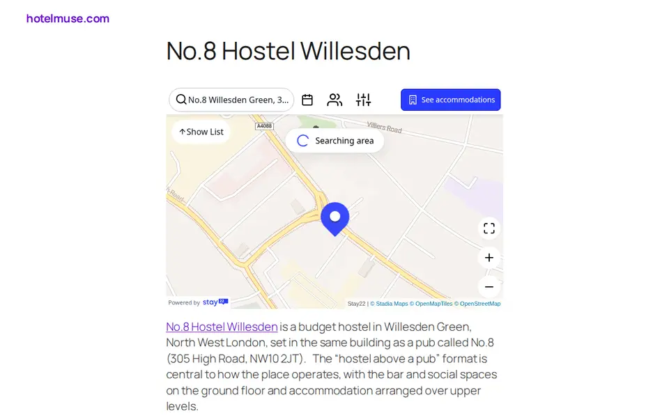The top of no8hostel.com