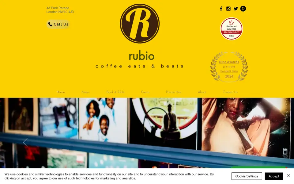 The top of rubio.co.uk