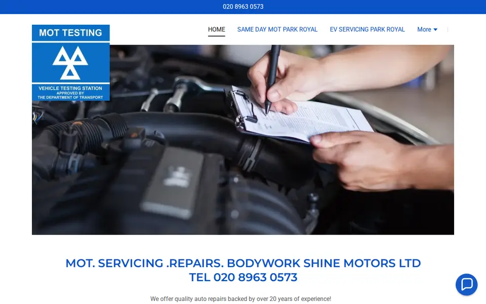 The top of shinemotorsltd.co.uk