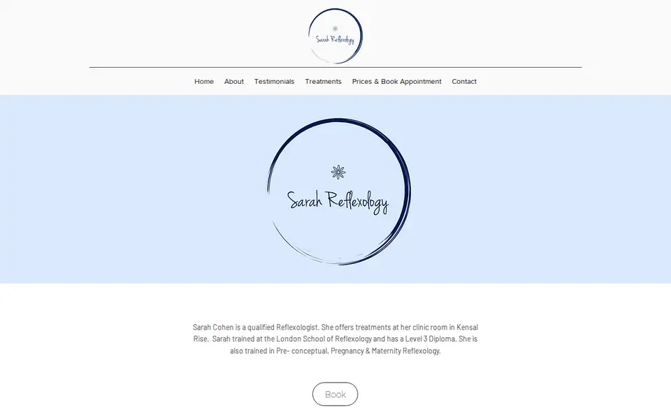 The top of sarahreflexology.com