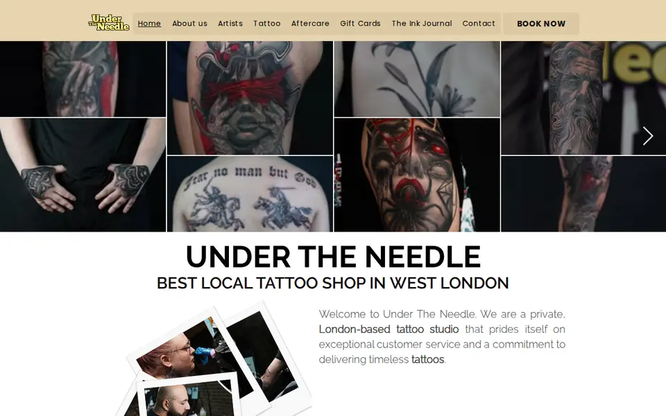 The top of tattooss.co.uk