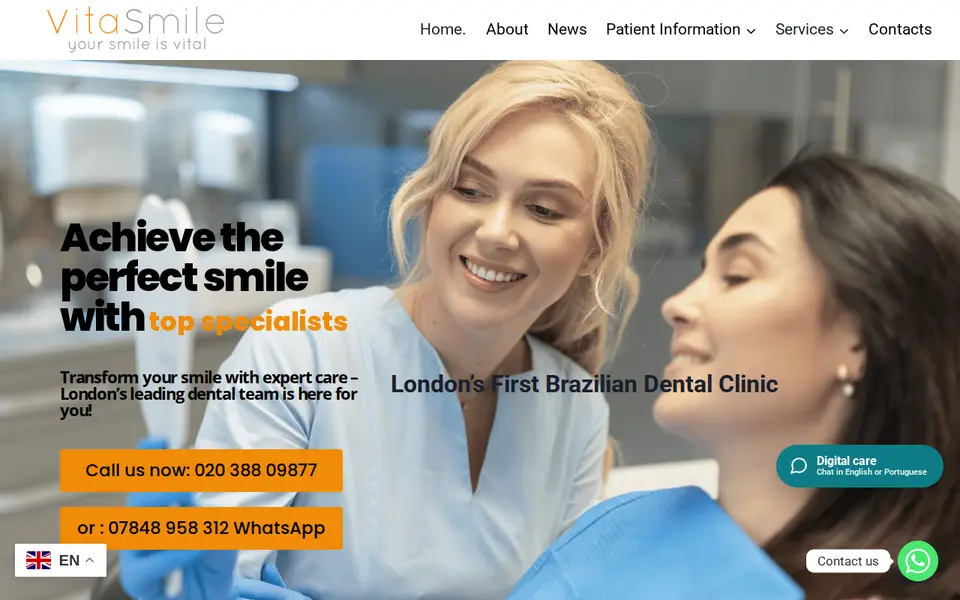 The top of vitasmile.co.uk