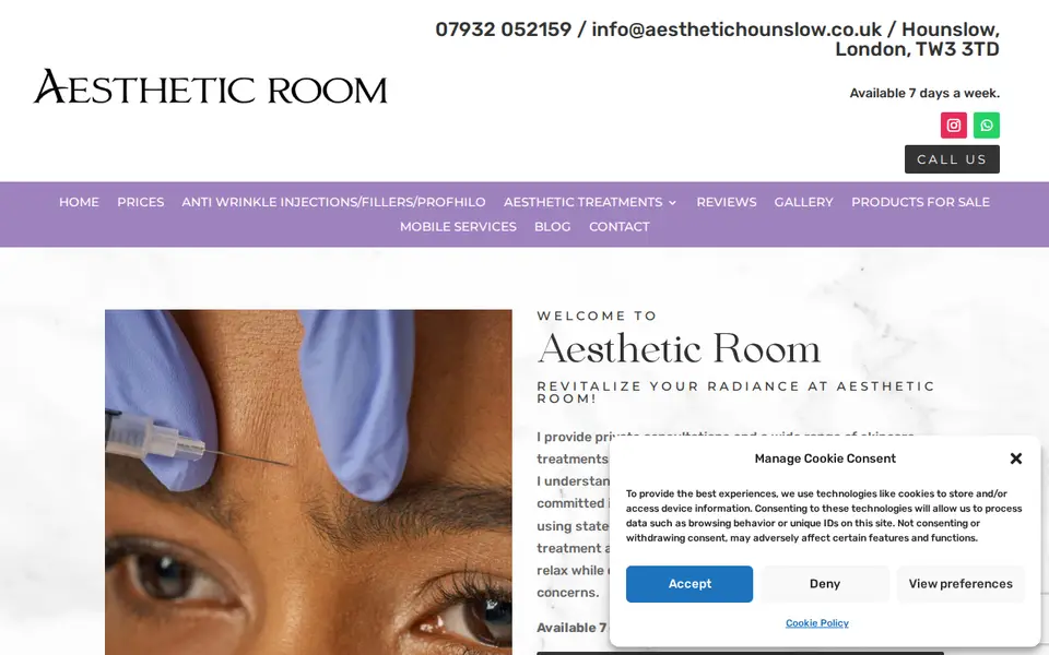 The top of aesthetichounslow.co.uk