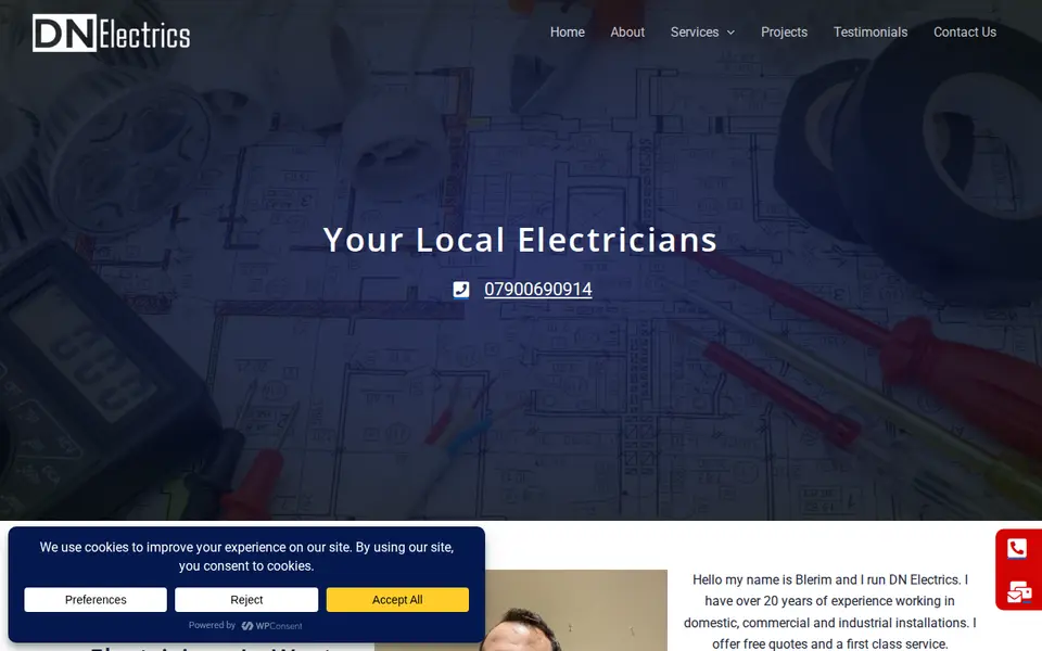 The top of isleworth-electrical.com