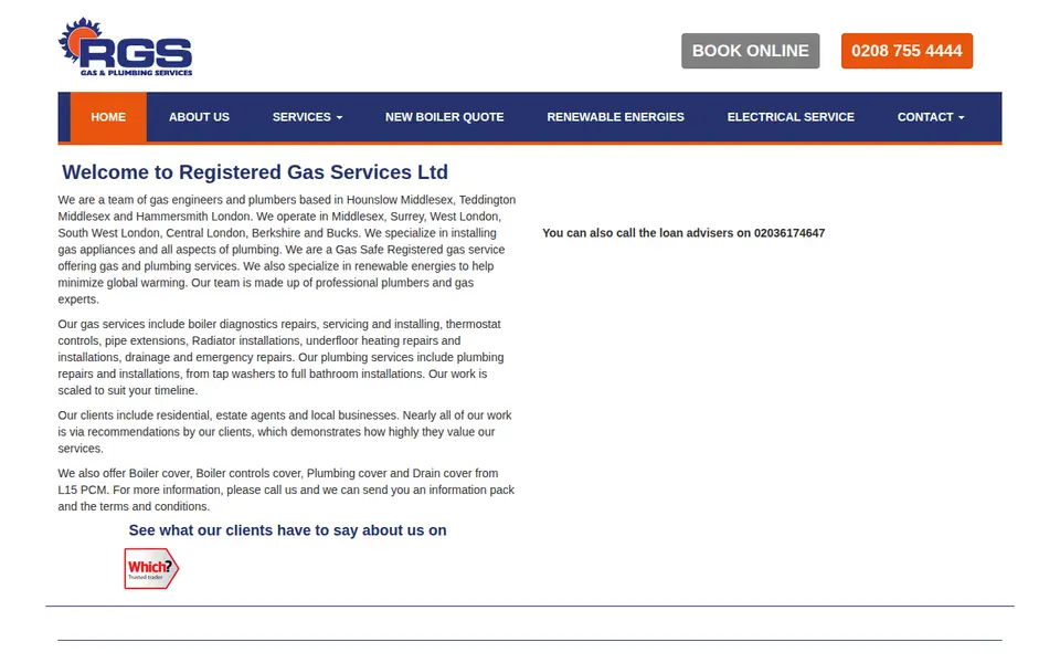 The top of registeredgasservices.co.uk