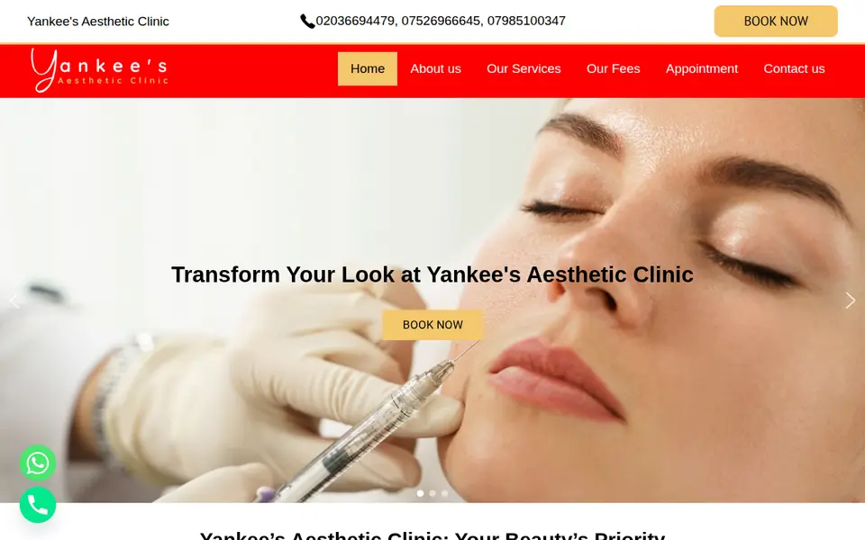The top of yankeesaestheticclinic.co.uk