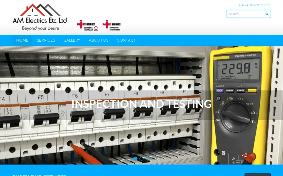 The top of amelectrics.co.uk