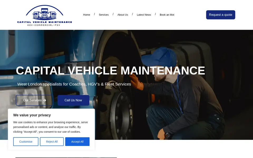 The top of capitalvehiclemaintenance.co.uk