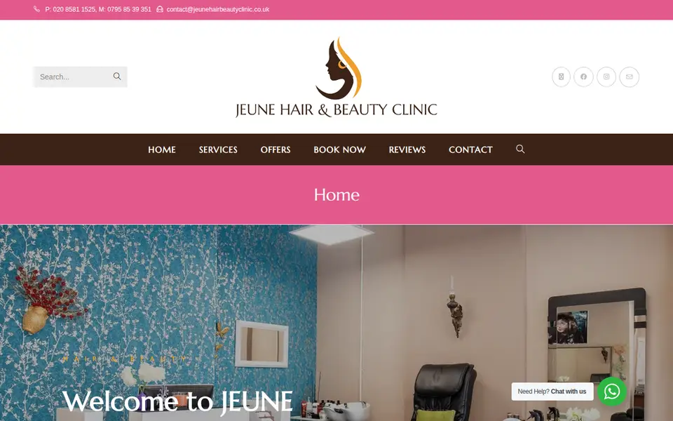The top of jeunehairbeautyclinic.co.uk