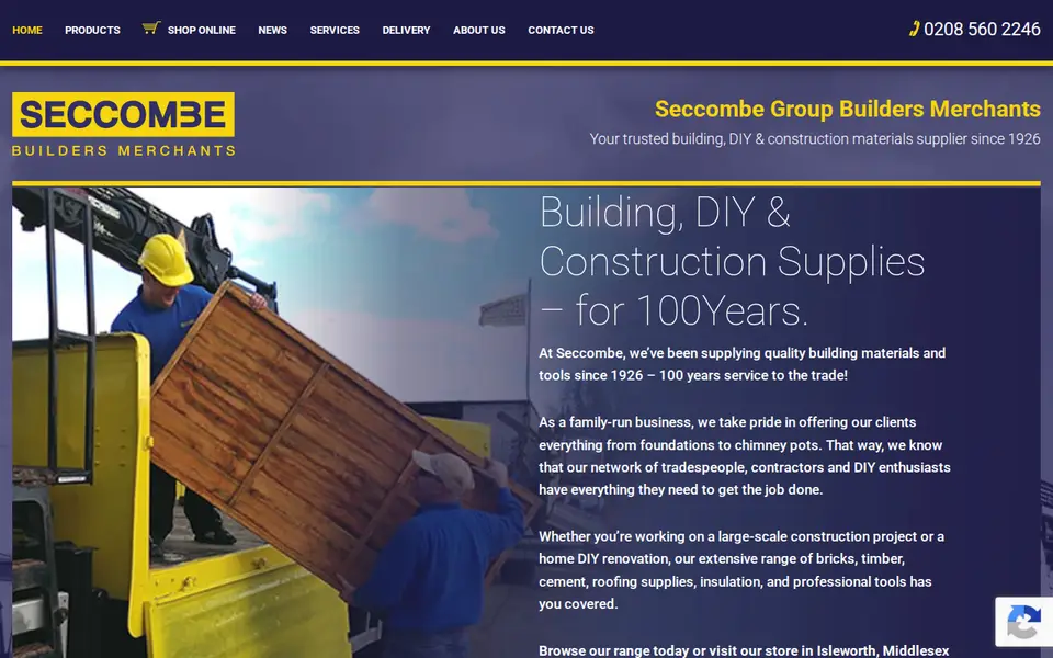 The top of seccombe.co.uk