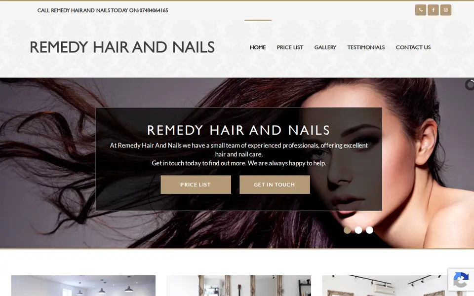 The top of remedyhairandnails.co.uk