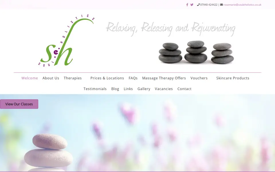 The top of souleholistics.co.uk