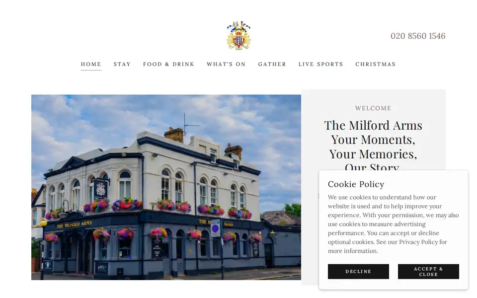 The top of themilfordarms.co.uk