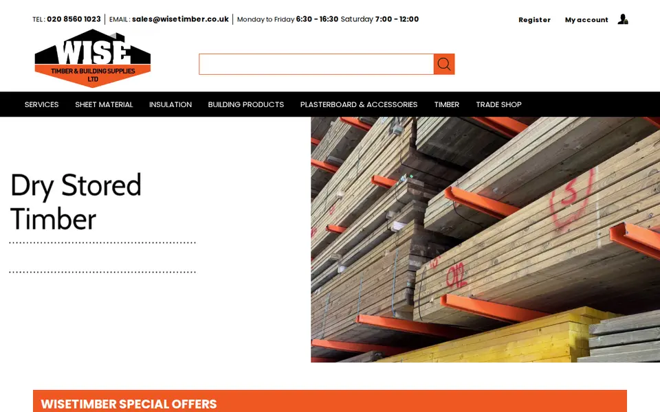 The top of wisetimber.co.uk