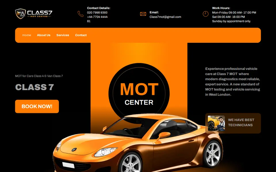 The top of class7-mot.co.uk