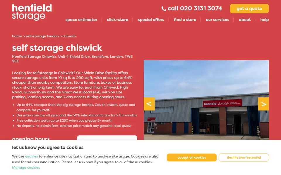 The top of henfieldstorage.co.uk