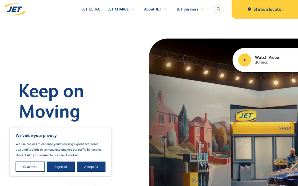 The top of jetlocal.co.uk