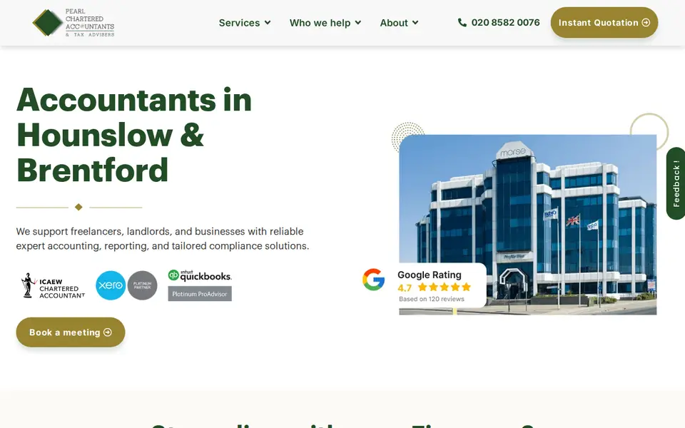 The top of pearlaccountants.com