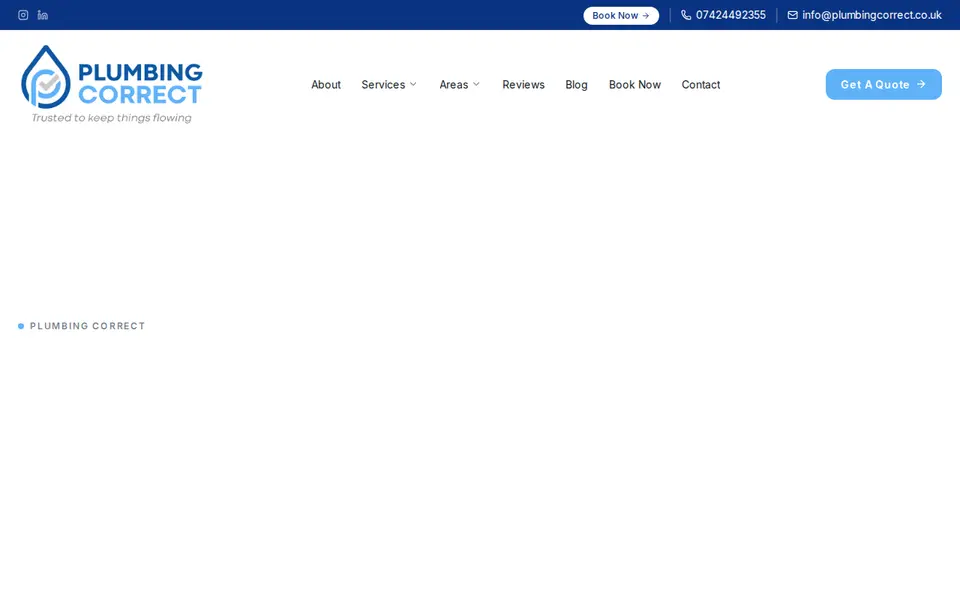 The top of plumbingcorrect.co.uk