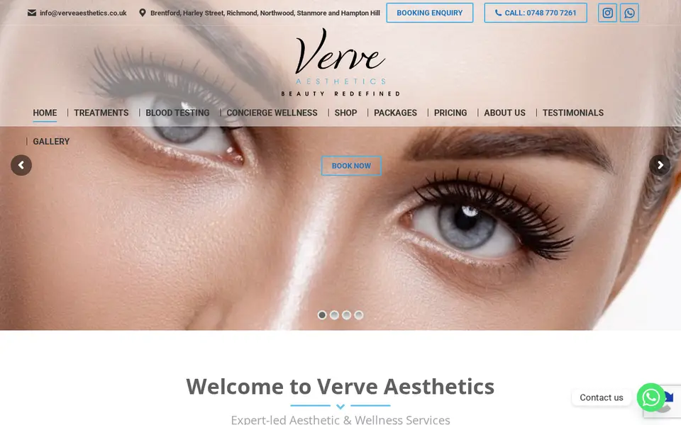 The top of verveaesthetics.co.uk