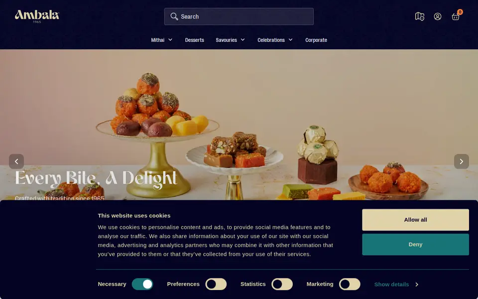 The top of ambalafoods.com