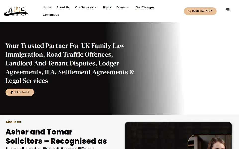 The top of asherandtomar.co.uk