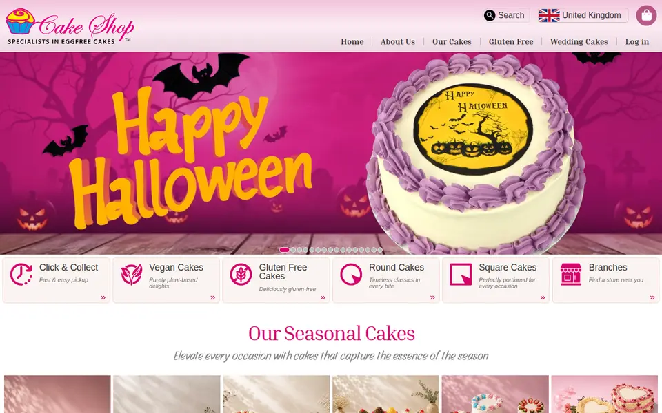 The top of egglesscakeshop.com
