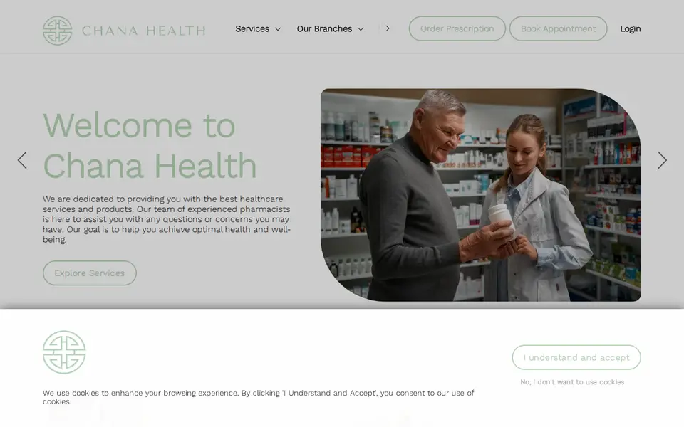 The top of chanahealth.co.uk