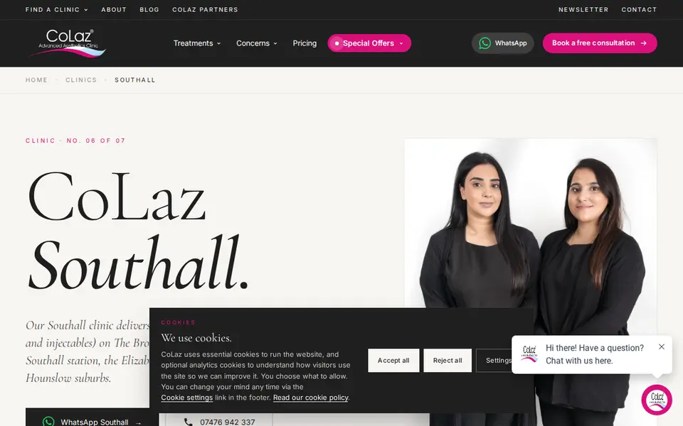 The top of colaz.co.uk
