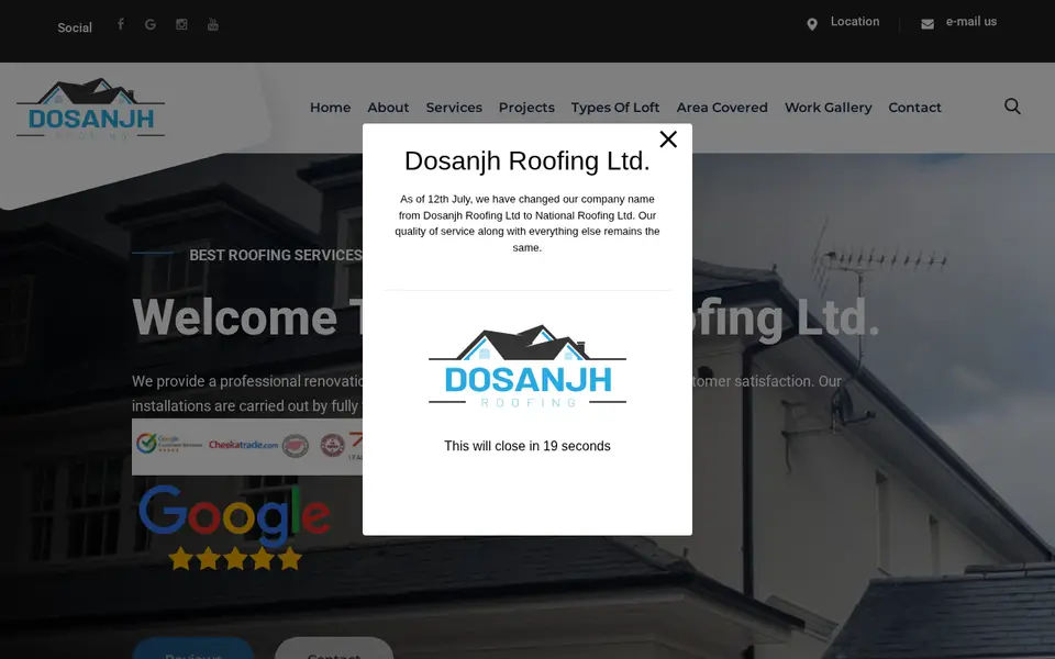 The top of dosanjhroofingltd.com