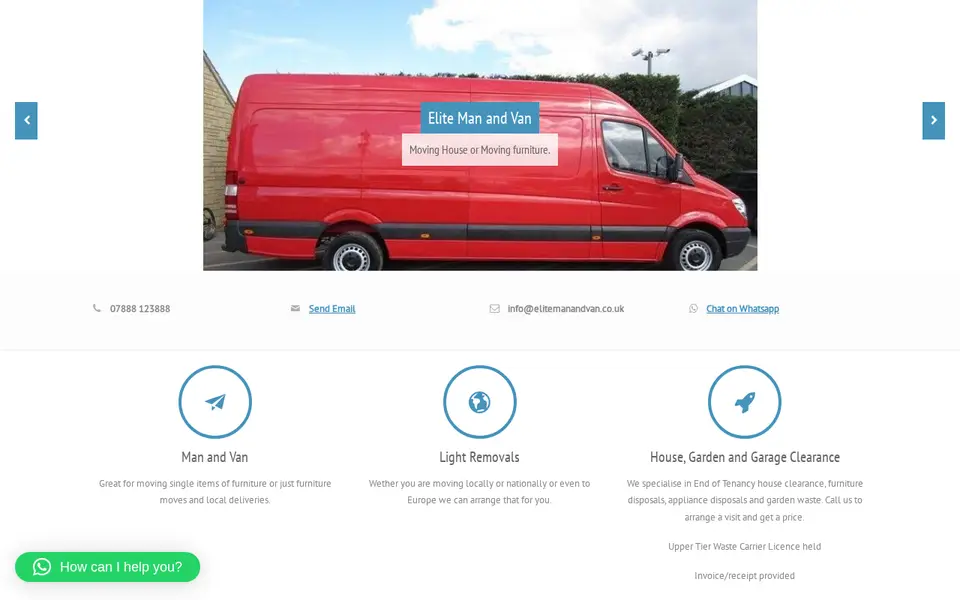 The top of elitemanandvan.co.uk