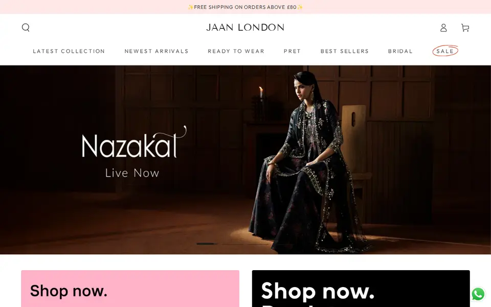 The top of jaanlondon.com