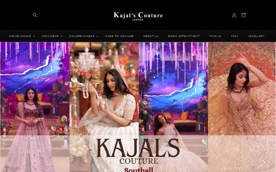 The top of kajalscouture.co.uk