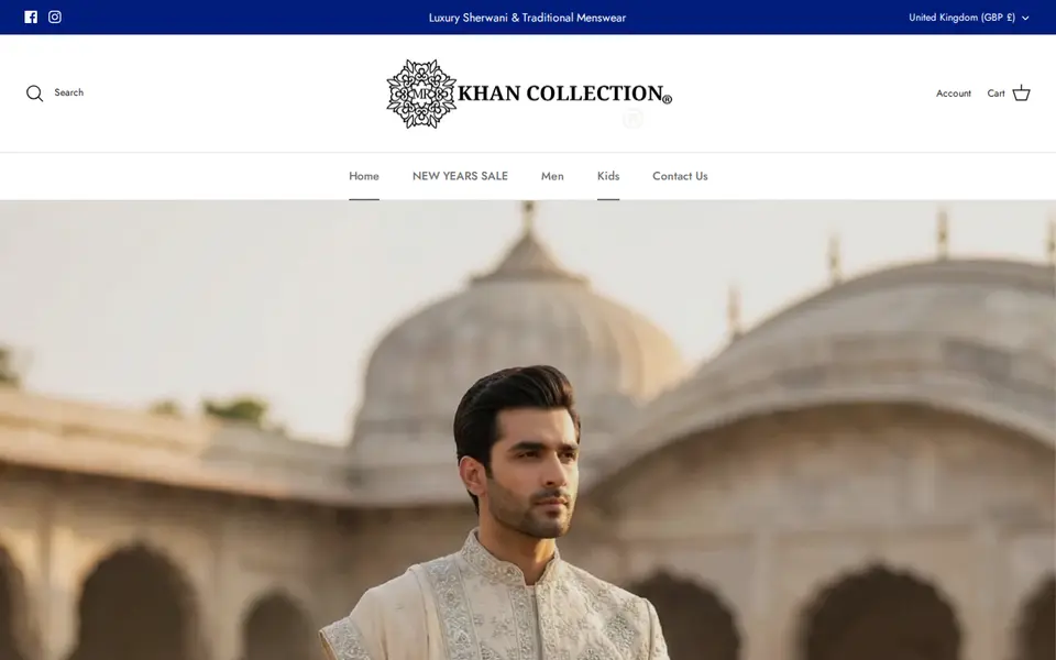 The top of khancollection.co.uk