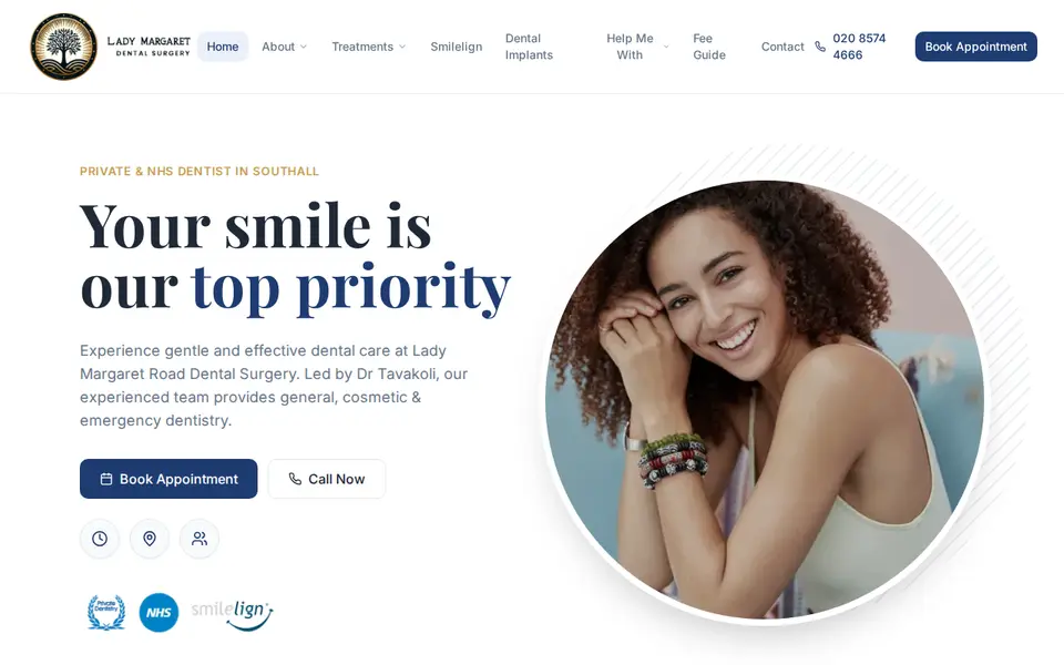 The top of ladymargaretdental.co.uk