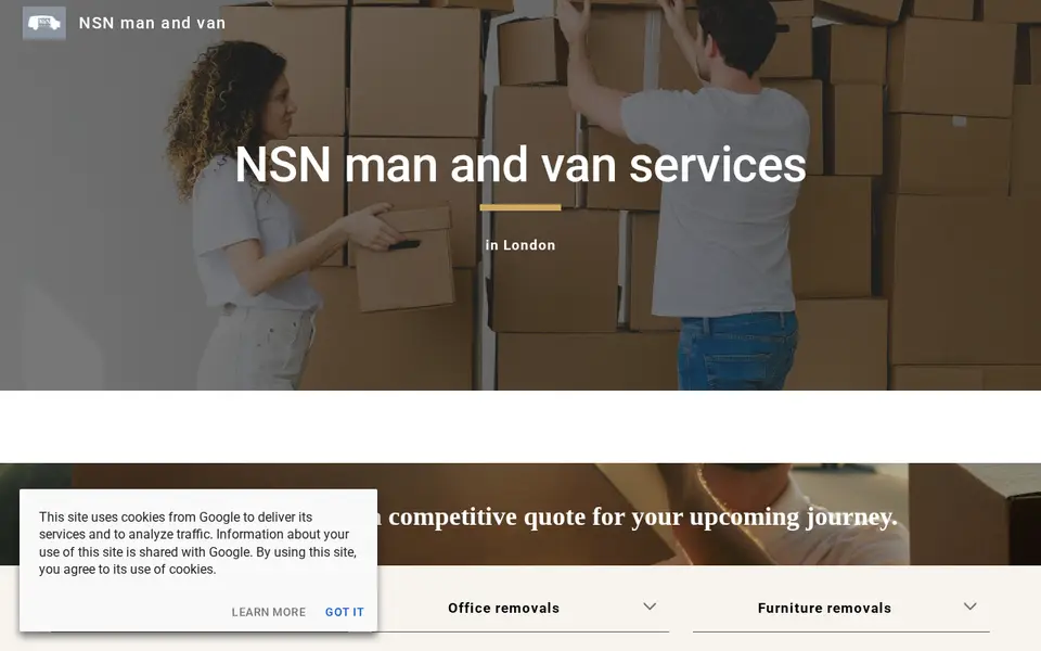 The top of nsnmanandvanservices.co.uk