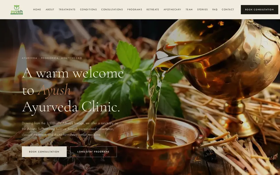 The top of ayushuk.com