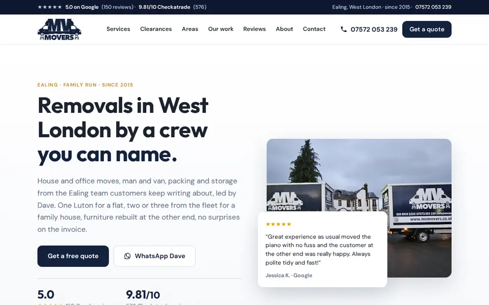 The top of mvmovers.co.uk