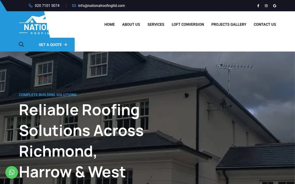The top of nationalroofingltd.com