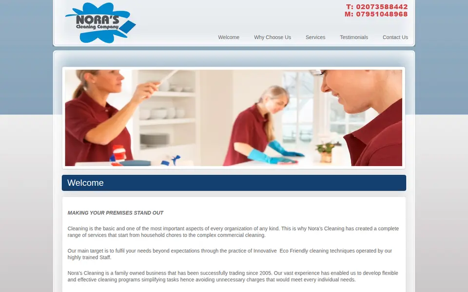 The top of norascleaningcompany.com