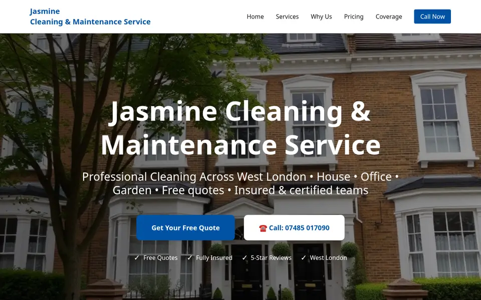 The top of jasminecleaning.b12sites.com
