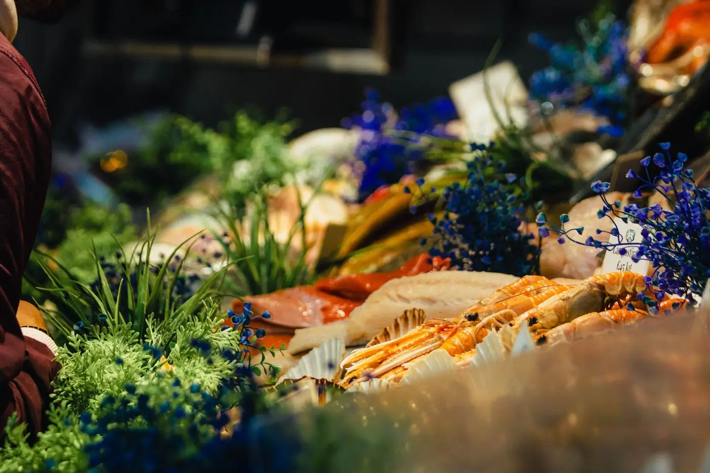 Colourful display of fresh produce at a market in London