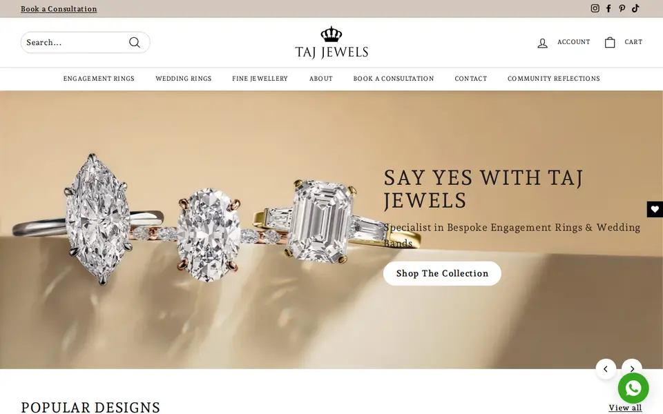 The top of tajjewels.com
