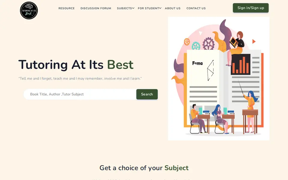 The top of tutoringaibest.com
