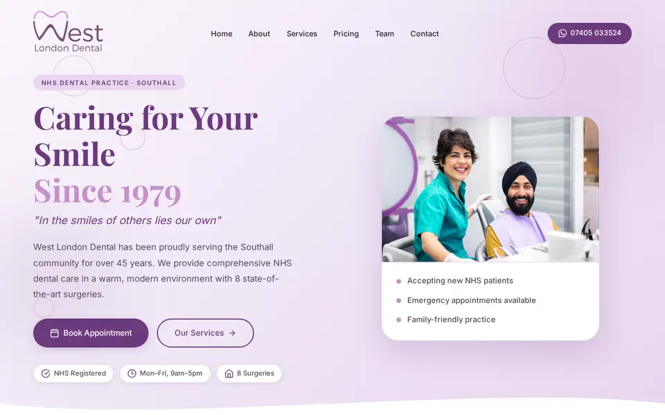 The top of westlondondental.co.uk