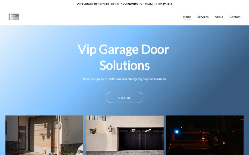 The top of vipgaragedoorsolutions.com